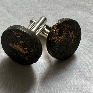 Concrete Cufflinks with Gold Flecks